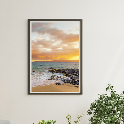 Rolling Skies Rocky Beach Print